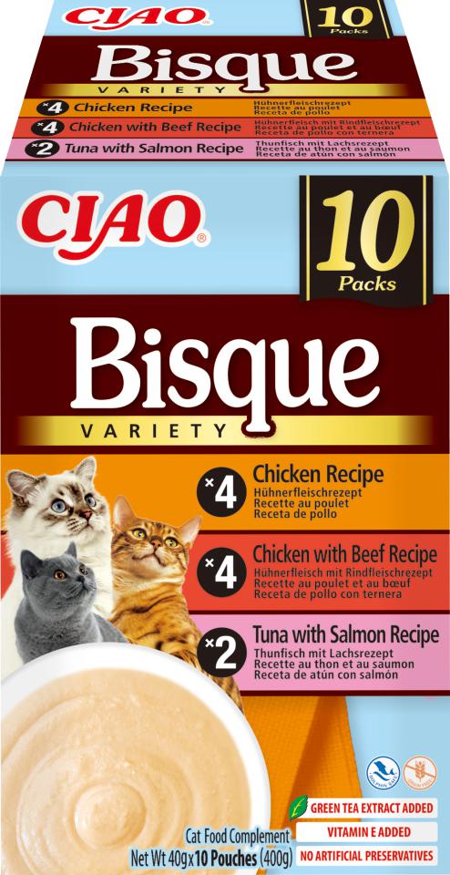 CHURU CAT BISQUE MULTIPACK POLLO-BUEY-SALMON 10