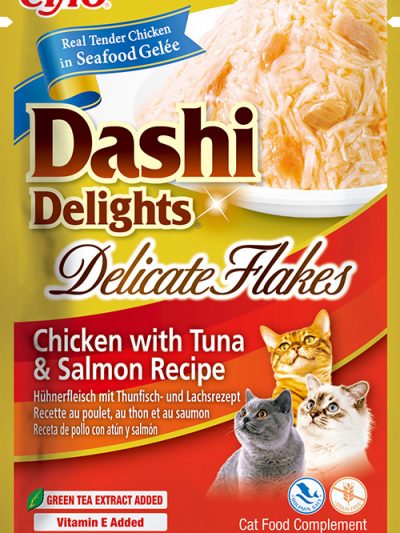 CHURU CAT DELICATE FLAKES POLLO-ATUN-SALMON12*40GR