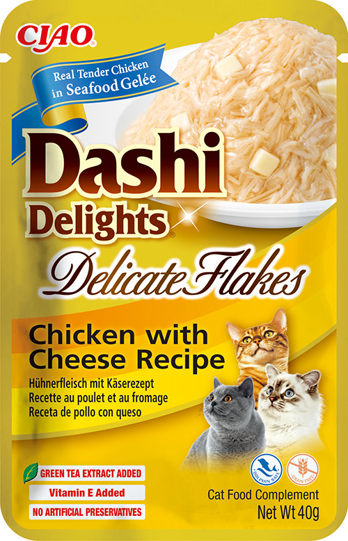 CHURU CAT DELICATE FLAKES POLLO CON QUESO 40GR 1 CHURU CAT DELICATE FLAKES POLLO-QUESO 12*40GR