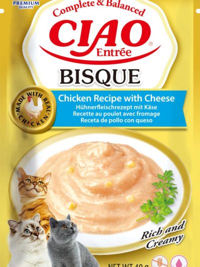 CHURU CAT ENTREE BISQUE POLLO CON QUESO 40GR  12 