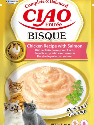CHURU CAT ENTREE BISQUE POLLO CON SALMON 40GR  12 