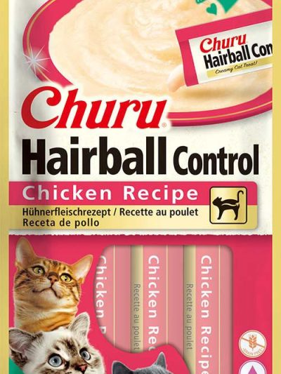 CHURU CAT HAIRBALL RECETA POLLO 4*14GR  12 