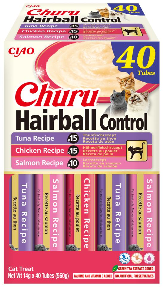 CHURU CAT HAIRBALL VARIEDADES 40 UNIDADES 1 CHURU CAT HAIRBALL VARIEDADES 40*14GR