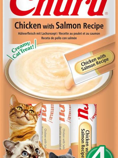 CHURU CAT POLLO CON SALMÓN 4*14GR  12 