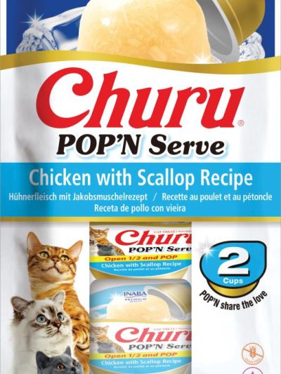 CHURU CAT POP'N SERVE POLLO CON VIEIRA 2*35 GR  6 