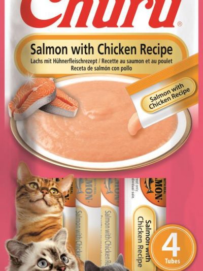 CHURU CAT SALMON CON POLLO 4*14GR  12 