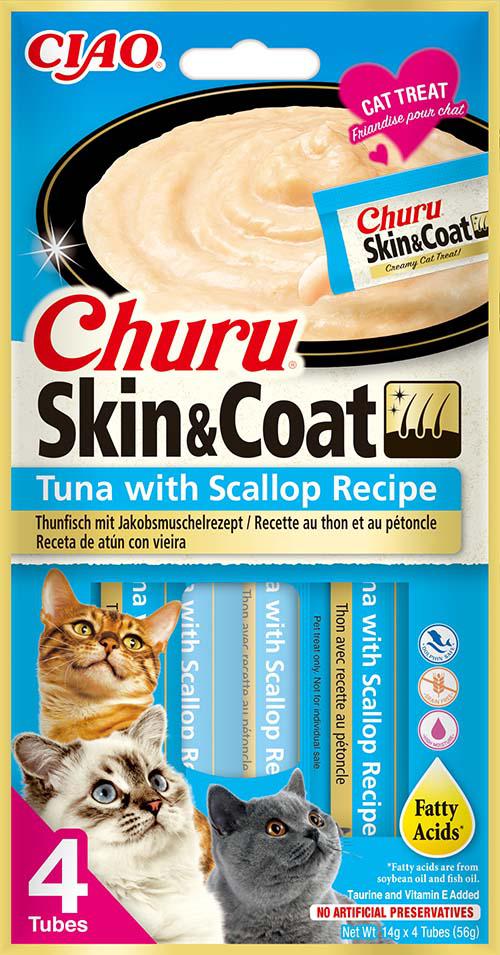 CHURU CAT SKIN&COAT ATUN CON VIEIRA 4*15GR 12