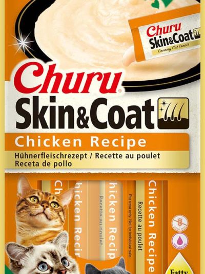 CHURU CAT SKIN&COAT POLLO 4*14GR  12 