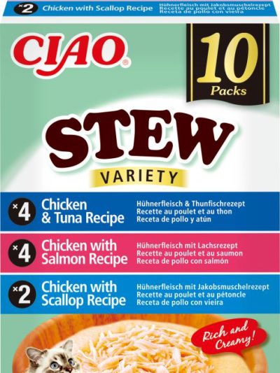 CHURU CAT STEW MULTIPACK SALMON-ATUN-VIEIRA  10 