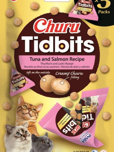 CHURU CAT TIDBITS ATUN Y SALMON 6*3 PACKS