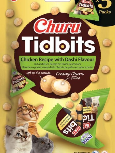 CHURU CAT TIDBITS POLLO SABOR DASHI PACK 3*6