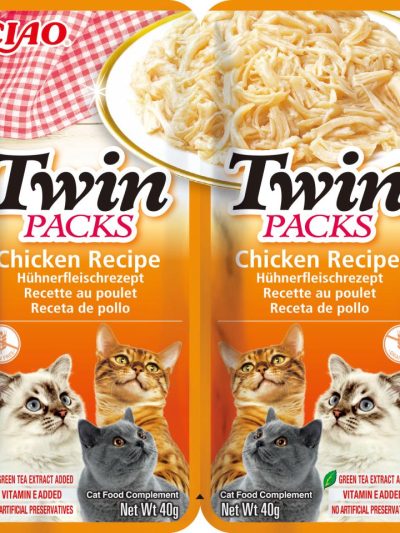 CHURU CAT TWIN PACK CALDO POLLO 2*40GR  12 
