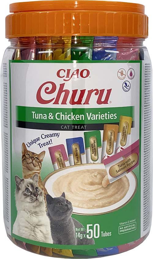 CHURU CAT VARIEDADES ATÚN Y POLLO 50 UNIDADES 1 CHURU CAT VARIEDADES ATUN Y POLLO 50*14GR
