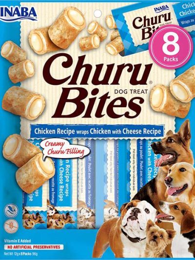 CHURU DOG BITES POLLO CON QUESO 8*12GR 8