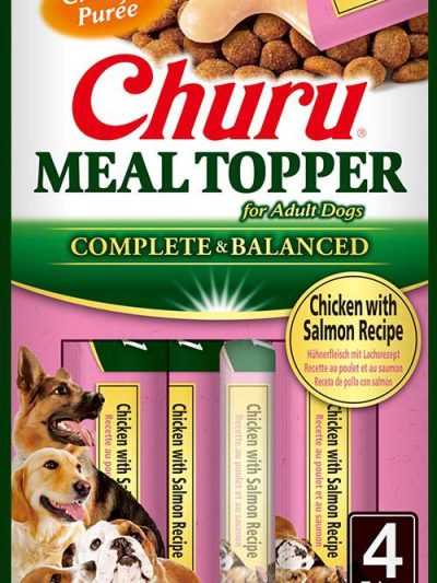 CHURU DOG MEAL TOPPER POLLO-SALMON  4*14GR  12 