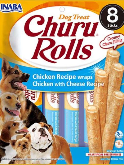 CHURU DOG ROLLS POLLO-QUESO 8*12GR  8 