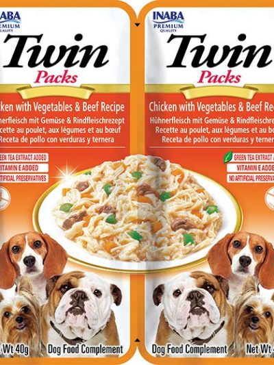 CHURU DOG TWIN TERNERA CALDO DE POLLO 2*40GR  12 