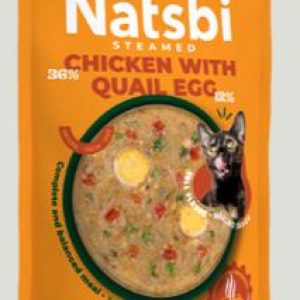 NATSBI CAT STEAMED CH&QUAIL EGG 80g