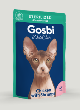GOSBI DELICAT STERILIZED CHICKEN & SHRIMPS 70GR