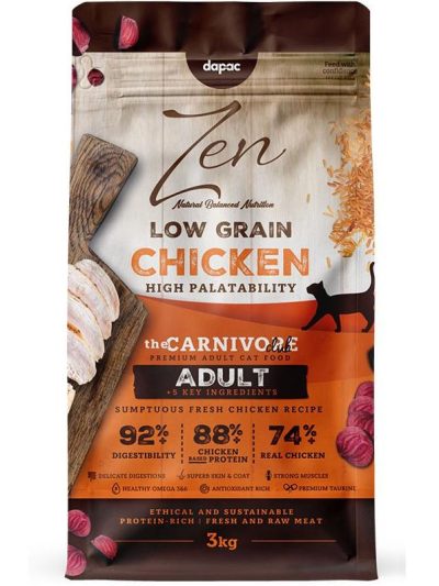 ZEN CAT LOW GRAIN ADULT CHICKEN 3kg 25 90