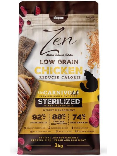 ZEN CAT LOW GRAIN STERILIZED CHICKEN 3kg 25 90