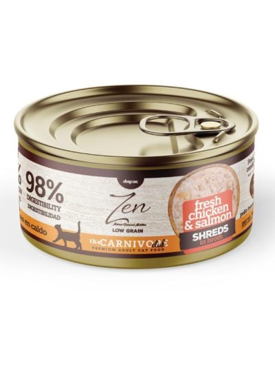 ZEN CAT SHREDS laminas pollo y salmón guiso 70gr