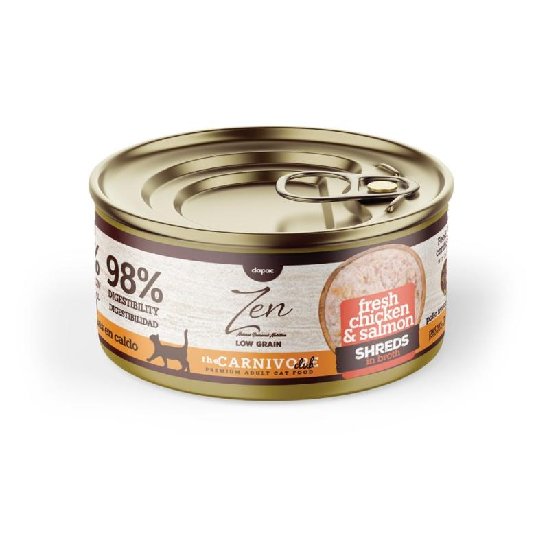ZEN CAT SHREDS laminas pollo y salmón guiso 70gr
