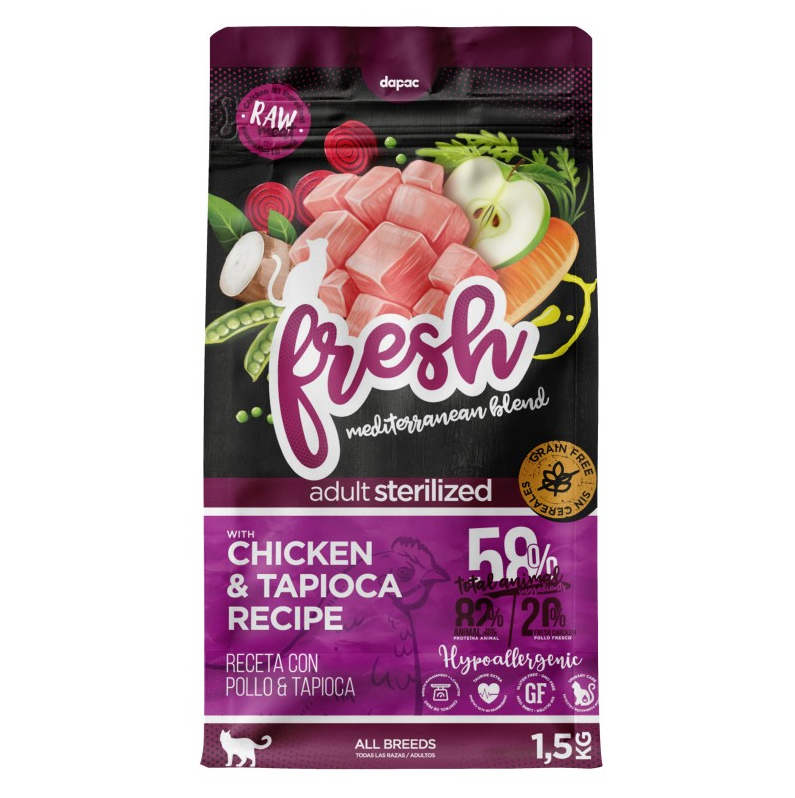 FRESH CAT STERILIZED GRAIN FREE pollo & tapioca 1,5kg 1 FRESH CAT STERILIZED GRAIN FREE pollo & tapioca 1,5kg