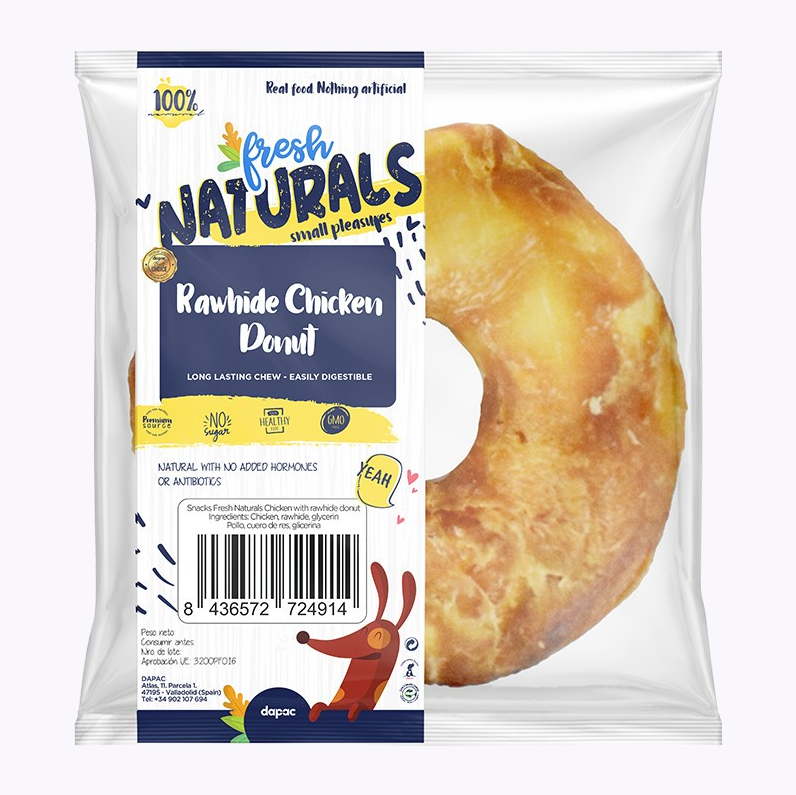 FRESH NATURAL RAWHIDE DONUT POLLO 1 FRESH NATURAL RAWHIDE DONUT POLLO