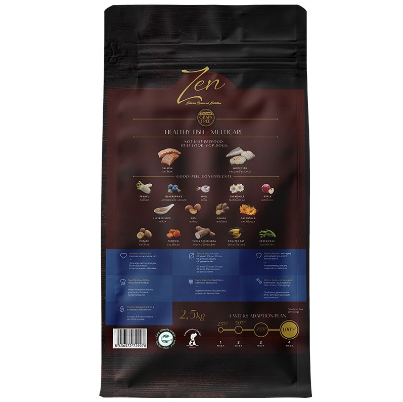 ZEN GRAIN FREE DOG HEALTY FISH SALMON & WHITE FISH 12 KG - Imagen 2