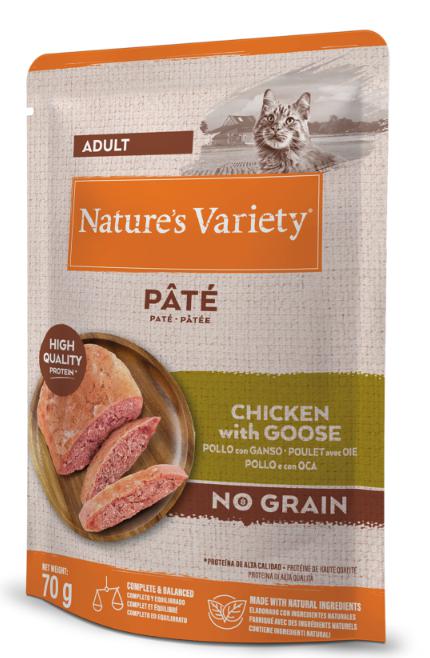 NATURE'S VARIETY CAT POLLO CON GANSO PATÉ 70 GR 1 NVC ORIGINAL GOOSE 0 070 KG*12