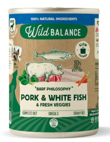 PERROS LATA FILOSOFÍA BARF MERLUZA 400GR 1 PERROS LATA FILOSOFÍA BARF MERLUZA 400GR