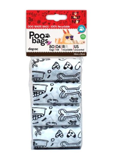 POO BAGS 4*20   reciclable  BLANCA