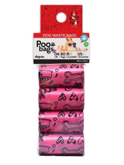 POO BAGS 4*20   reciclable  ROSA
