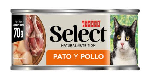 SELECT CAT LATA WET PATO Y POLLO 70GR 1 SELECT CAT LATA WET pato y pollo 70 GR 18