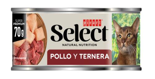 SELECT CAT LATA WET POLLO Y TERNERA 70GR 1 SELECT CAT LATA WET pollo y buey 70 GR 18