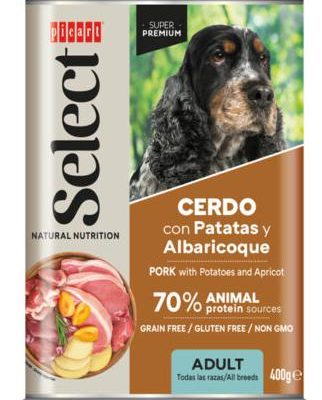 SELECT LATA ADULT CERDO&patata&albaricoque  400g