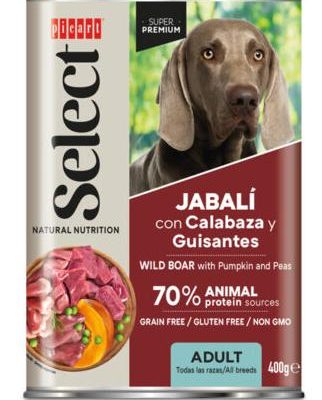 SELECT LATA ADULT JABALI&calabaza&guisantes  400g