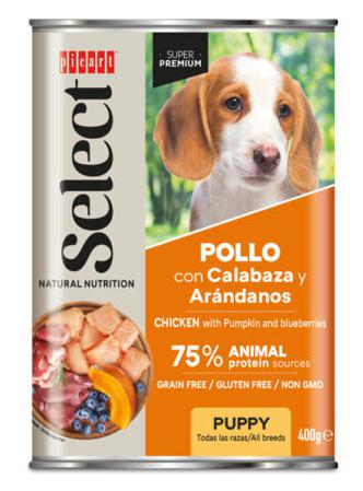 SELECT LATA PUPPY pollo&calabaza&arándanos 400g
