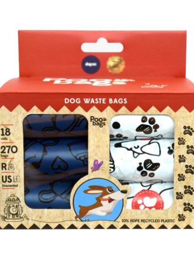 POO BAGS PACK 18 ROLLOS AZ/BLANCO reciclables 