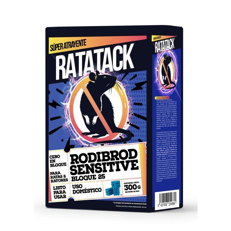 RATATACK RATICIDA CEBO BLOQUE RODIBROD 300GR 1 RATATACK RATICIDA CEBO BLOQUE 300g