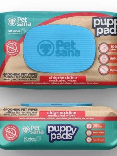 TOALLITAS PUPPY WIPES CLORHEX 60un 