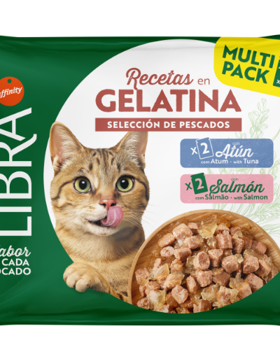 LIBRA CAT WET GELATINA ATÚN & SALMÓN 4UD