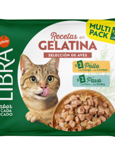 LIBRA CAT WET GELATINA POLLO & PAVO 4UD