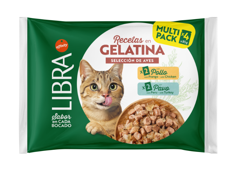 LIBRA CAT WET GELATINA POLLO & PAVO 4UD 1 LIBRA CAT WET GELATINA POLLO & PAVO 4UD